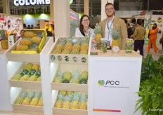 Pinas Cultivades De Costarica (PCC) are a certified Free Pesticide Farm, who only use organic chemical fertiliser for the pineapples. Ing. Jennifer Salazar and Ing. Brandon Hernandez Suazel explain this farming method ensures their quality of fruit grown.